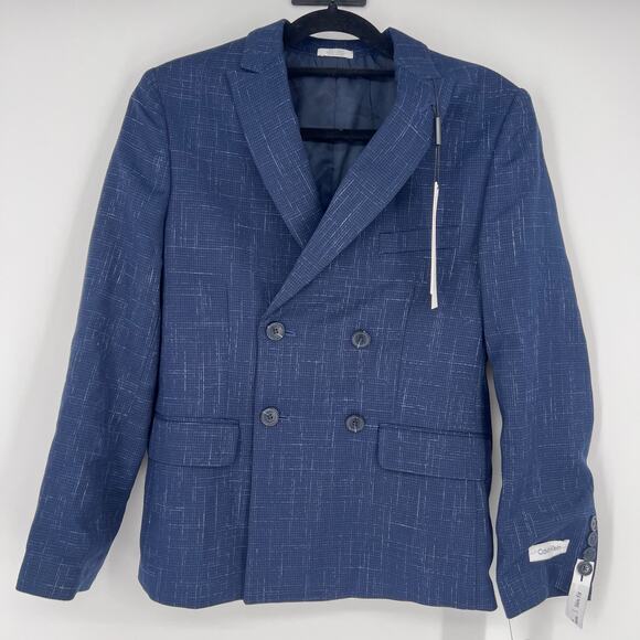 Calvin Klein Boys Slim fit Suit Separate Jacket 419 Batik Blue Size 12 Regular